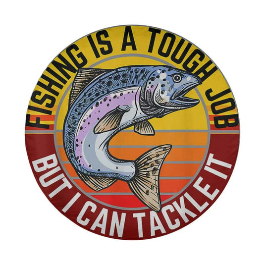 Fishing is a Tough Job But I Can Tackle It Funny Fisherman Spare Tire Cover Thickening Leather Universal