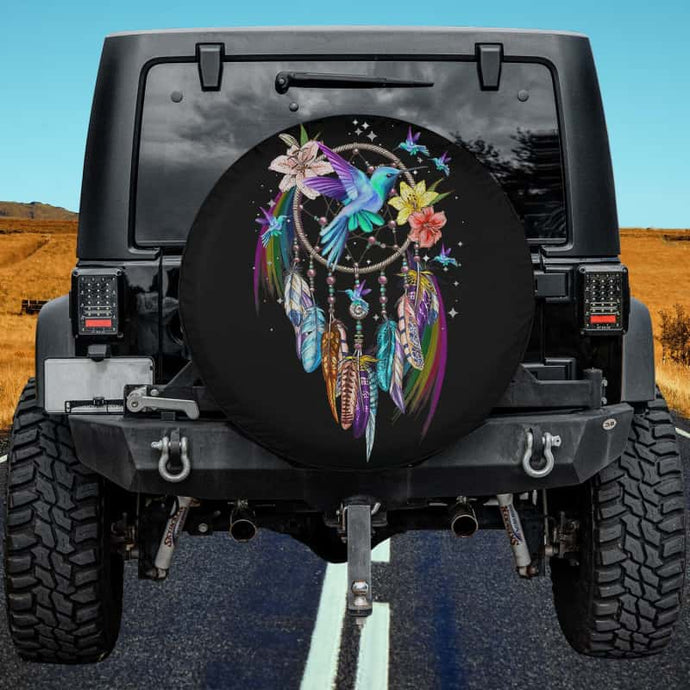 Hummingbird Dream Catcher Spare Tire Cover Thickening Leather Universal