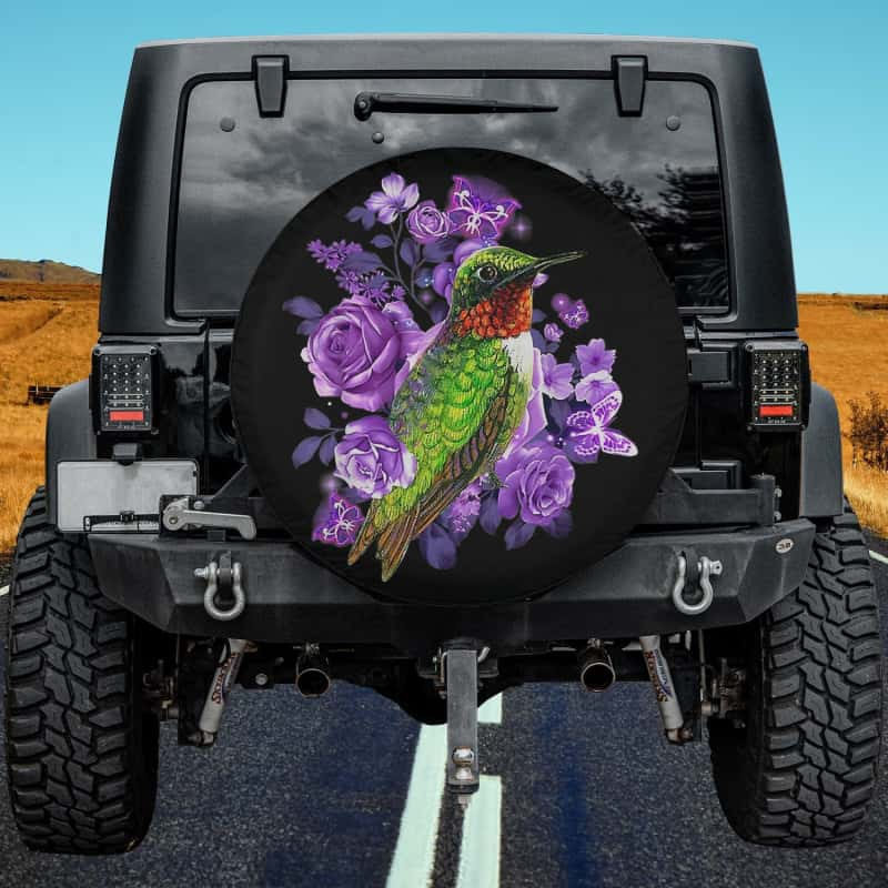 Load image into Gallery viewer, Hummingbird Rose Flowers Spring Lover Spare Tire Cover Thickening Leather Universal
