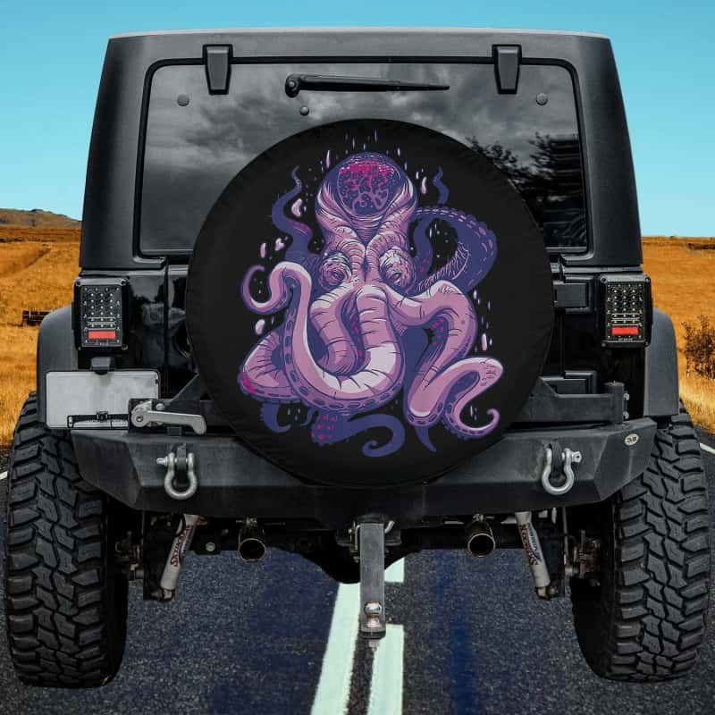 Load image into Gallery viewer, Cool Trippy Octopus Backside Spare Tire Cover Thickening Leather Universal
