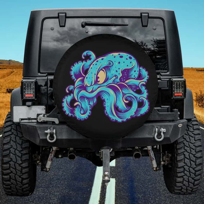 Cute Octopus Purple Men Funny Retro Spare Tire Cover Thickening Leather Universal