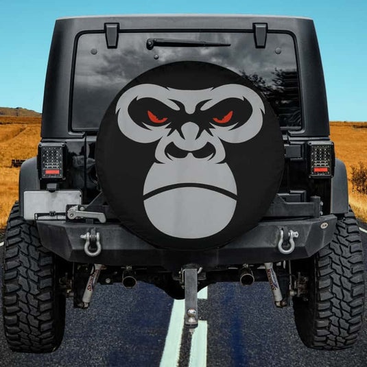 Angry Gorilla, Angry Silverback Gorilla Great Ape Spare Tire Cover Thickening Leather Universal