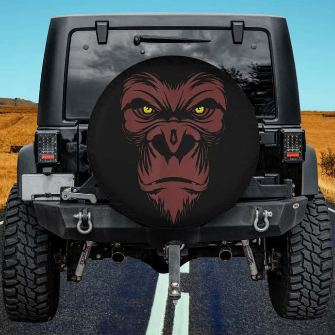 Badass Brown Gorilla, Animal Novelty Spare Tire Cover Thickening Leather Universal