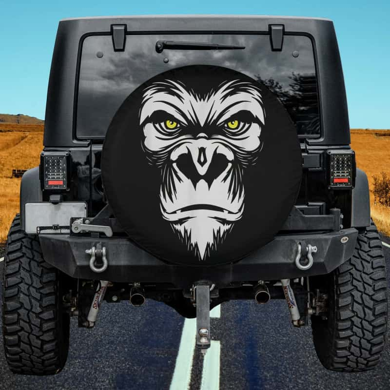 Load image into Gallery viewer, Badass White Gorilla, Animal Novelty Spare Tire Cover Thickening Leather Universal
