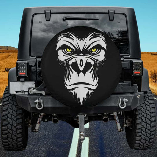 Badass White Gorilla, Animal Novelty Spare Tire Cover Thickening Leather Universal