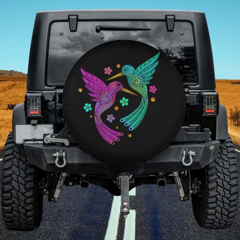 Load image into Gallery viewer, Hummingbird Birds Mandala Animal Designs Bird Keepers Spare Tire Cover Thickening Leather Universal
