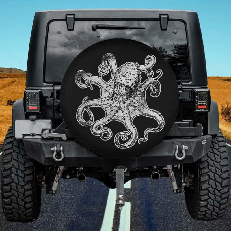 Load image into Gallery viewer, Big Octopus Wildlife Spirit Animal Love Cephalopods Spare Tire Cover Thickening Leather Universal
