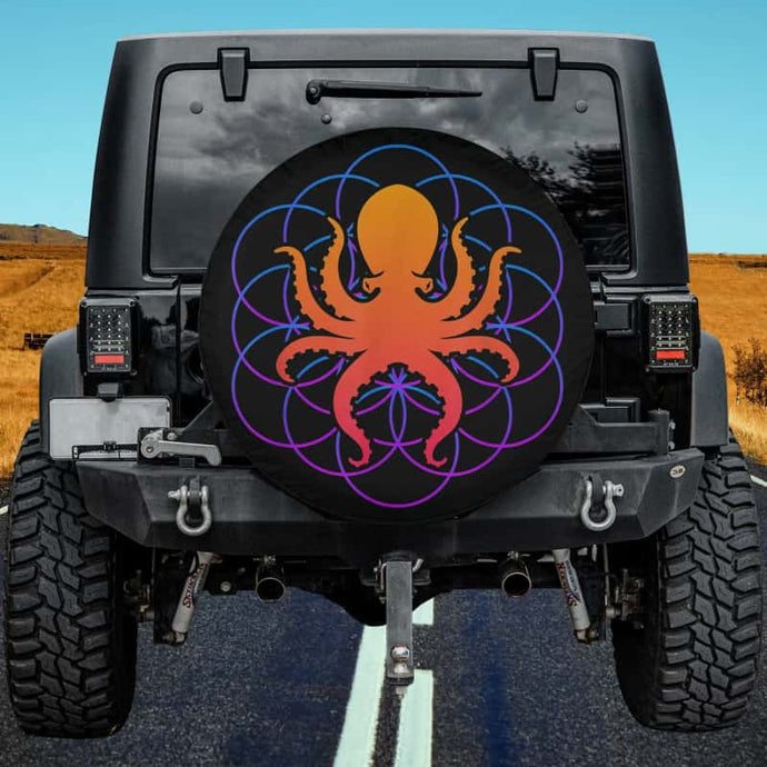 Cool Octopus Sea Creature & Saltwater Aquarium Octopus Spare Tire Cover Thickening Leather Universal