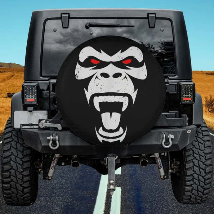 Angry Gorilla, Angry Silverback Gorilla Great Ape Spare Tire Cover Thickening Leather Universal