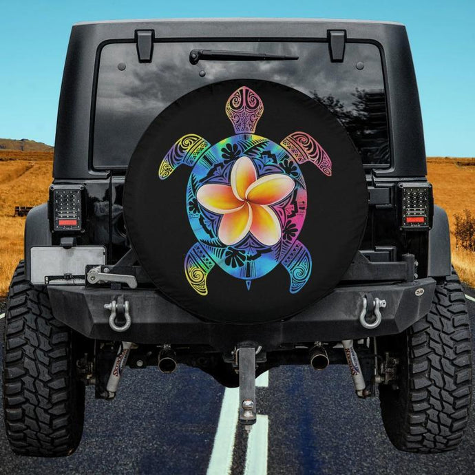 Hawaiian Tie Dye Sea Turtle Spare Tire Cover Thickening Leather Universal