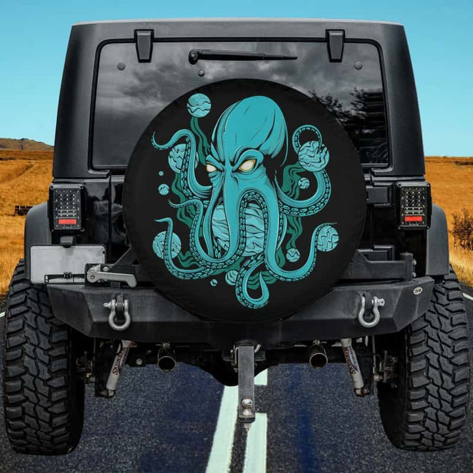 Horror Octopus Sea Animal Kraken Spare Tire Cover Thickening Leather Universal