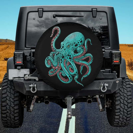 Kraken Octopus Spare Tire Cover Thickening Leather Universal