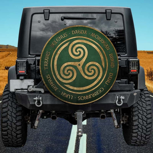 Celtic Gods and Goddesses Ancient Triskelion Symbol Spare Tire Cover Thickening Leather Universal