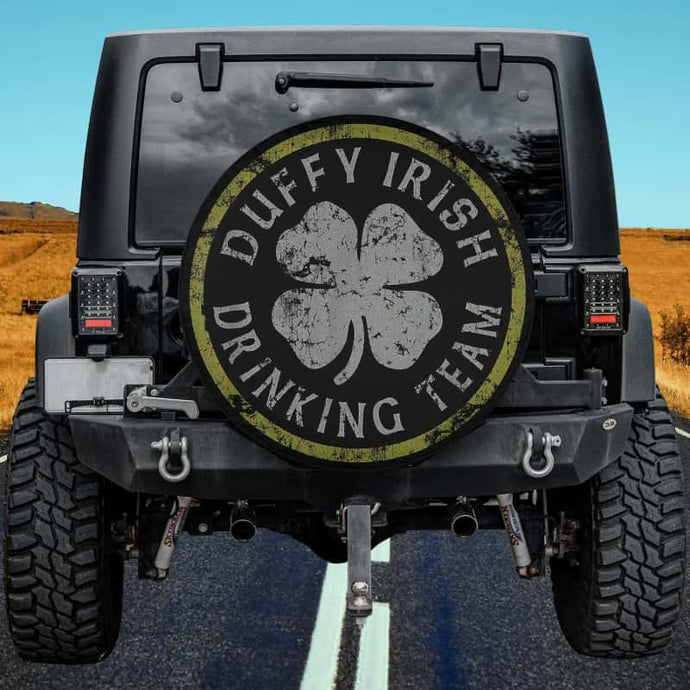 Duffy Irish Drinking Team Family Surname St Patricks Day Spare Tire Cover Thickening Leather Universal