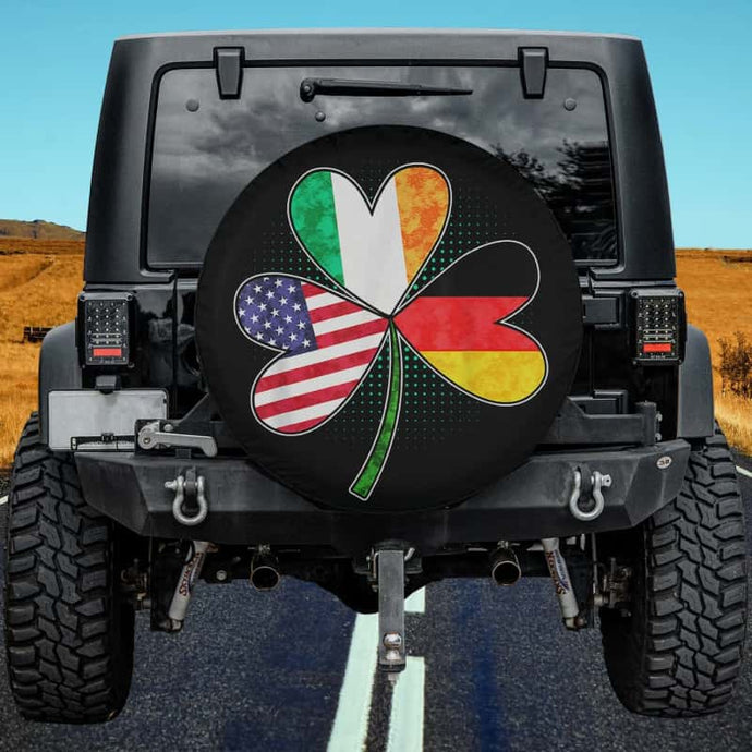 American German And Irish Roots DNA Spare Tire Cover Thickening Leather Universal