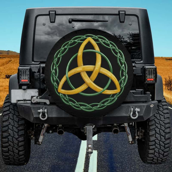 Irish Celtic Trinity Knot Spare Tire Cover Thickening Leather Universal