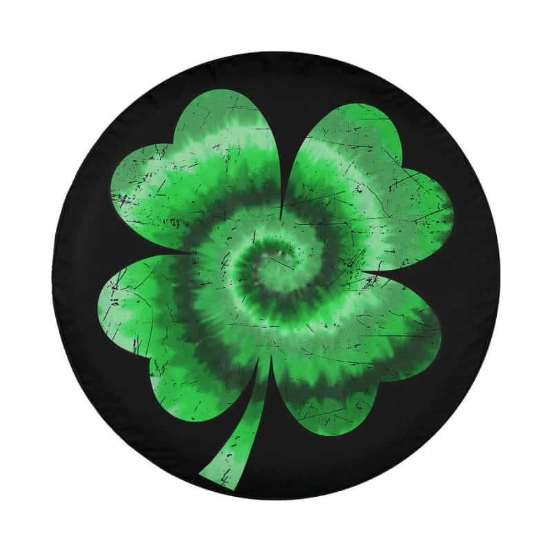 Load image into Gallery viewer, Irish Shamrock Tie Dye Happy St Patrick&#39;s Day Go Lucky Spare Tire Cover Thickening Leather Universal
