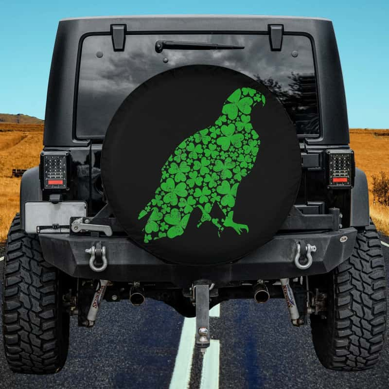 Load image into Gallery viewer, Funny Shamrock Leaf Bald Eagle Bird St Patrick&#39;s Day Spare Tire Cover Thickening Leather Universal
