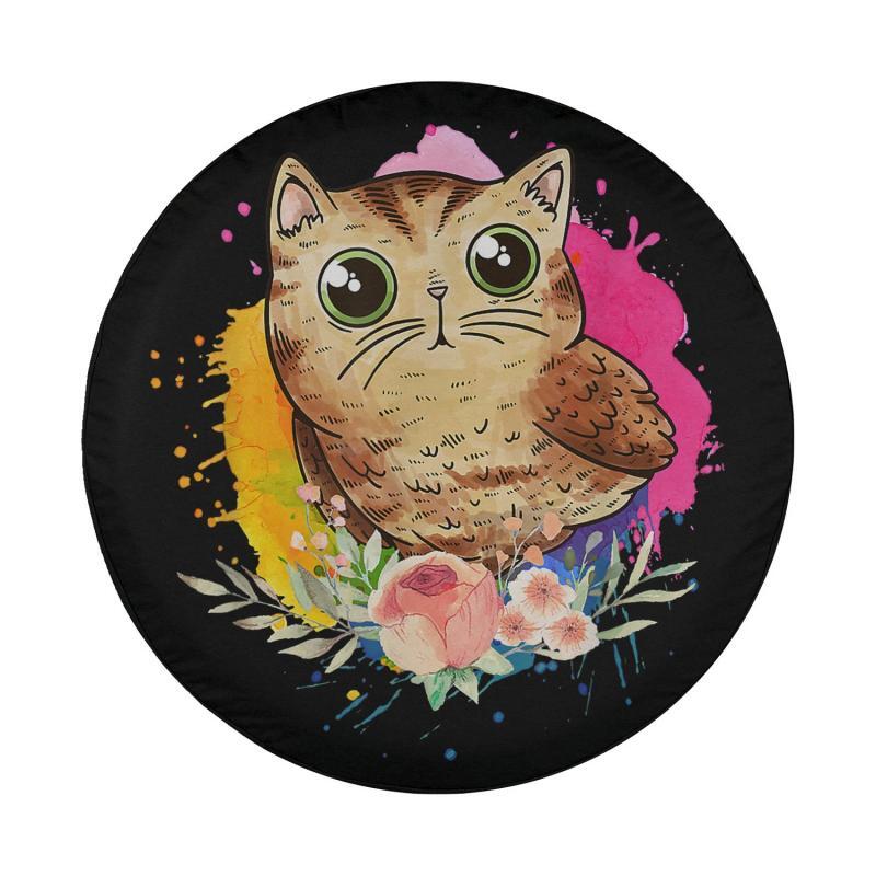 Load image into Gallery viewer, Cute Baby Cat Owl Spare Tire Cover Thickening Leather Universal
