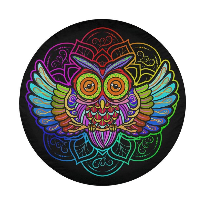 Load image into Gallery viewer, Alebrijes Mexicanos Bho Mexican Folk Art Bird Alebrije Owl Spare Tire Cover Thickening Leather Universal
