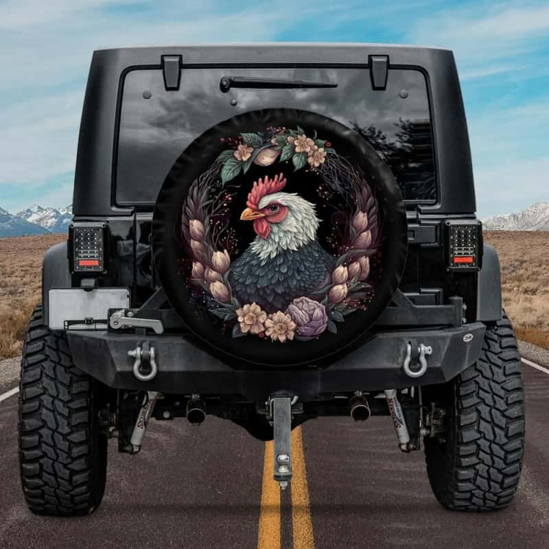 Load image into Gallery viewer, Floral Chicken Spare Tire Cover
