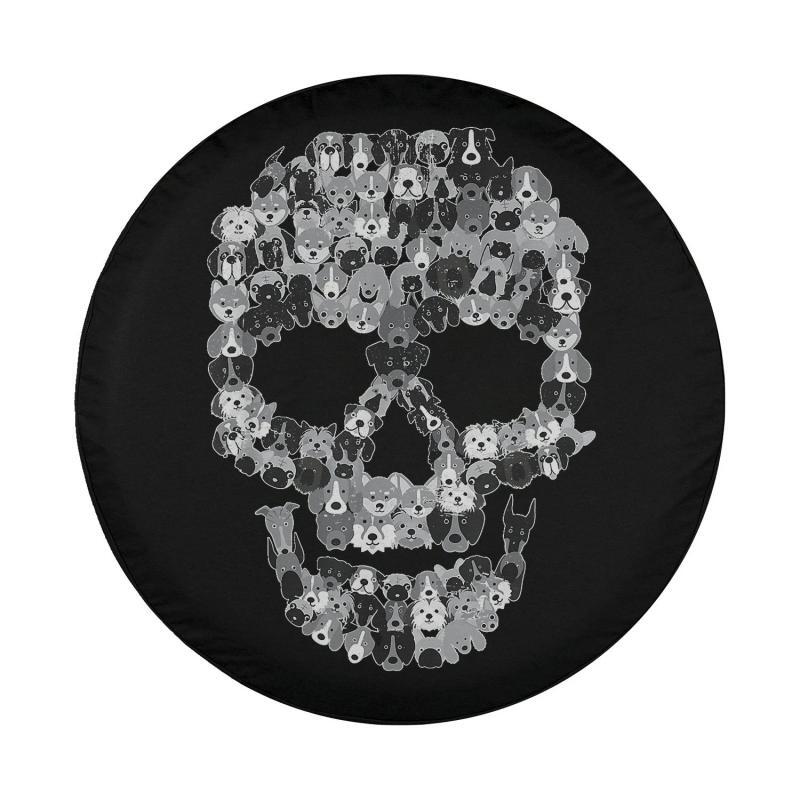 Load image into Gallery viewer, Dog Skull, Creepy Puppy Skeleton, Halloween Party Outfit Spare Tire Cover Thickening Leather Universal
