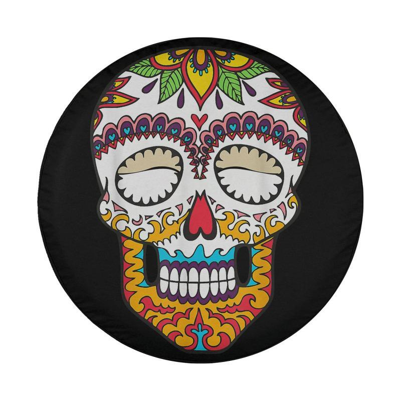 Load image into Gallery viewer, Day Of The Dead Dia De Los Muertos Spare Tire Cover Thickening Leather Universal
