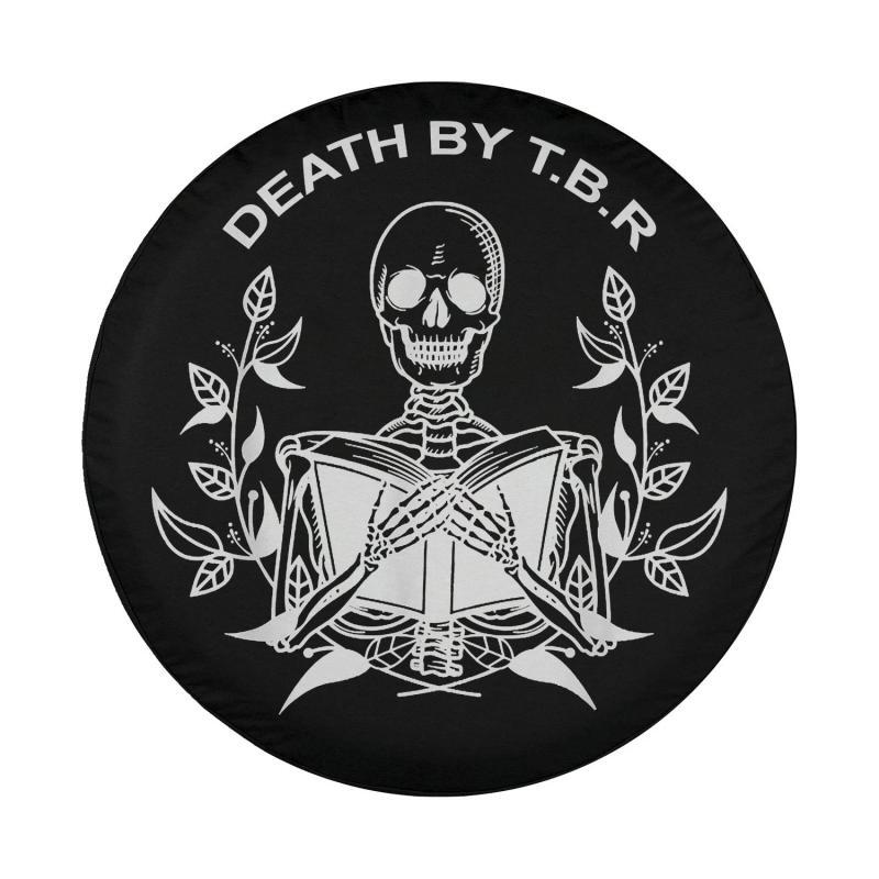 Load image into Gallery viewer, Death By T.B.R To Be Read Skeleton Reading Book Bookworm Spare Tire Cover Thickening Leather Universal
