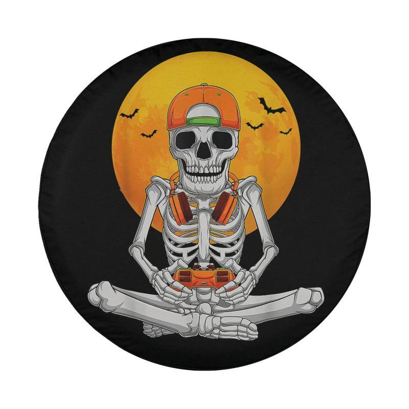 Load image into Gallery viewer, Halloween Skeleton Gamer Video Gaming Boys Men Kids Teen Spare Tire Cover Thickening Leather Universal
