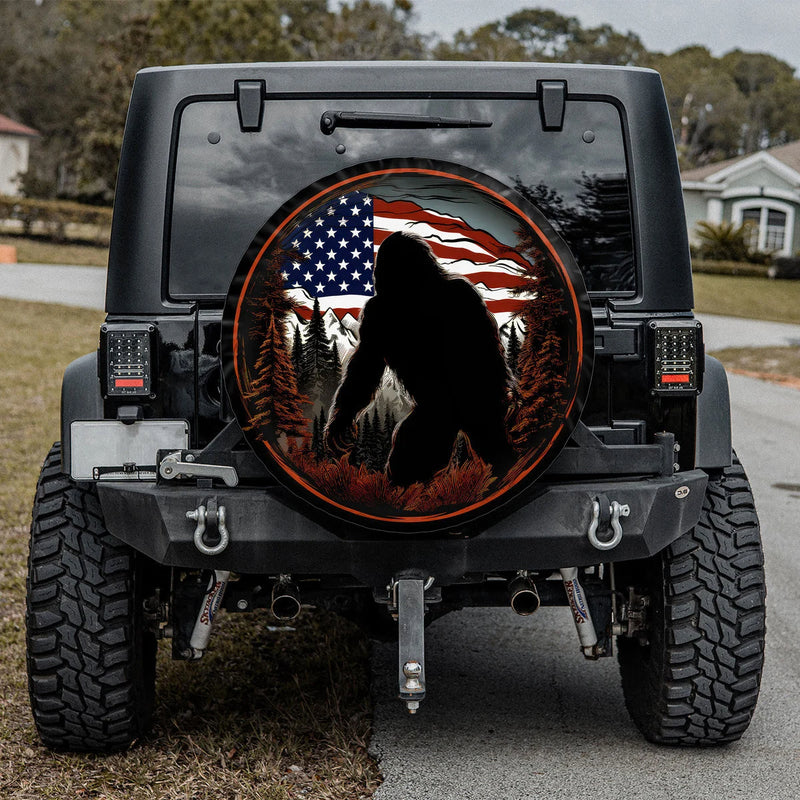 Load image into Gallery viewer, Bigfoot American Flag Spare Tire Cover
