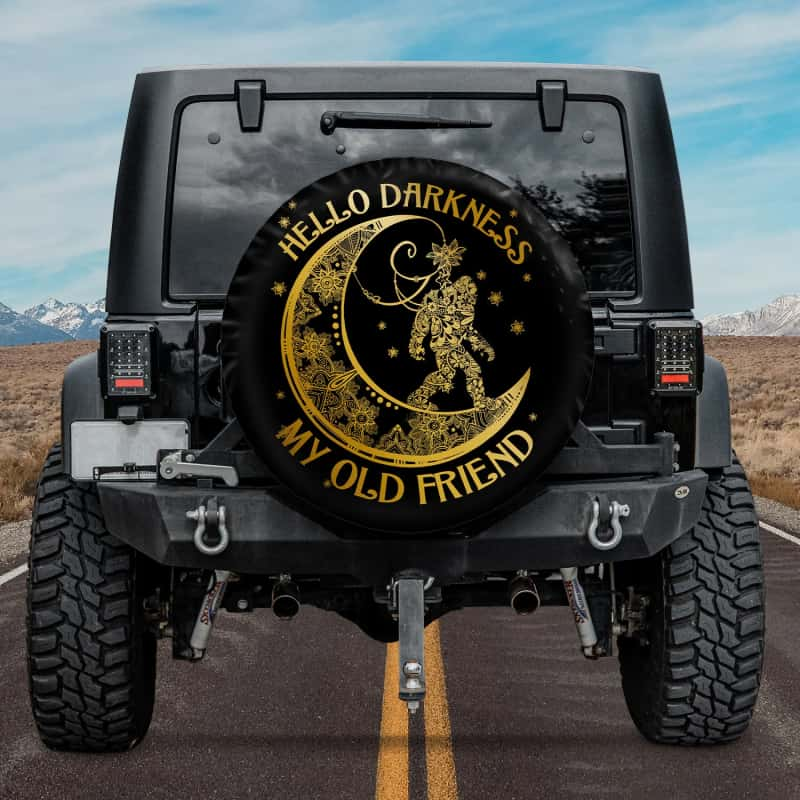 Load image into Gallery viewer, Hello Darkness My Old Friend Spare Tire Cover
