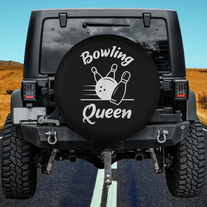 Bowling Queen Funny Bowler Mom Bowl Mothers Day Spare Tire Cover Thickening Leather Universal