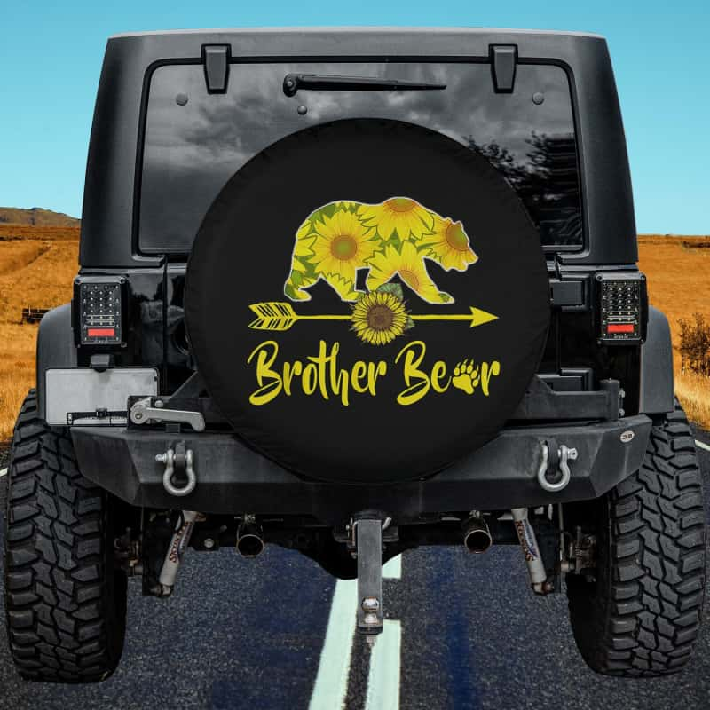 Load image into Gallery viewer, Brother Bear Sunflower T-Shirt Funny Mother Father Gifts Spare Tire Cover Thickening Leather Universal
