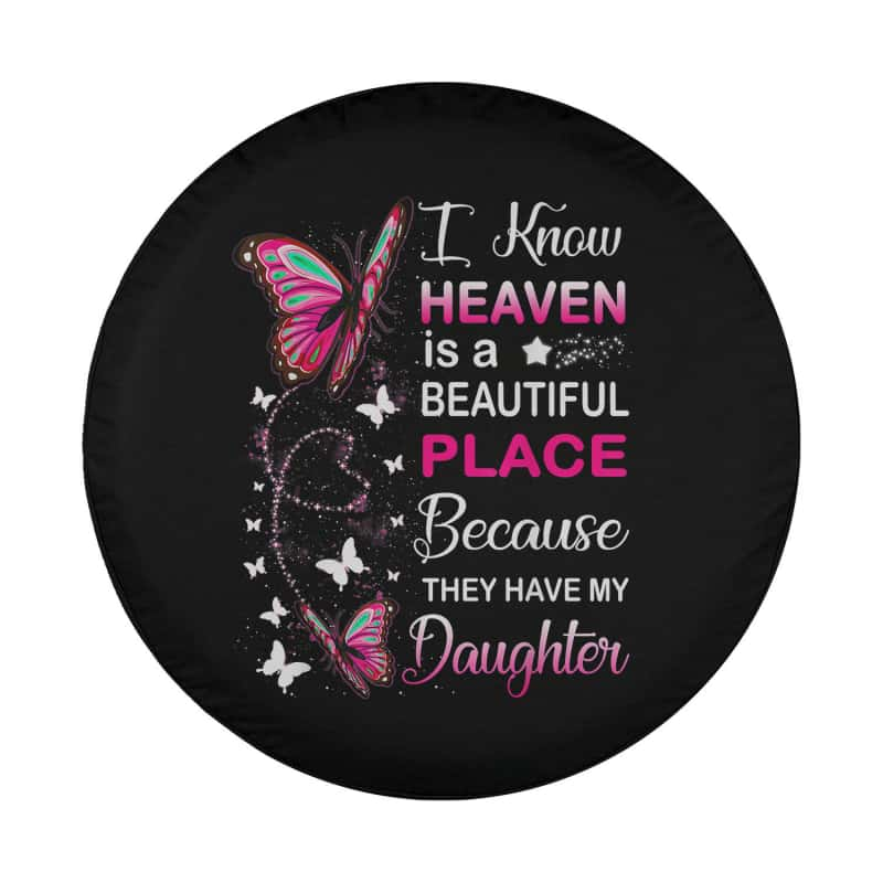 Load image into Gallery viewer, Daughter Guardian Angel in Heaven T-Shirt - Daughter Spare Tire Cover Thickening Leather Universal
