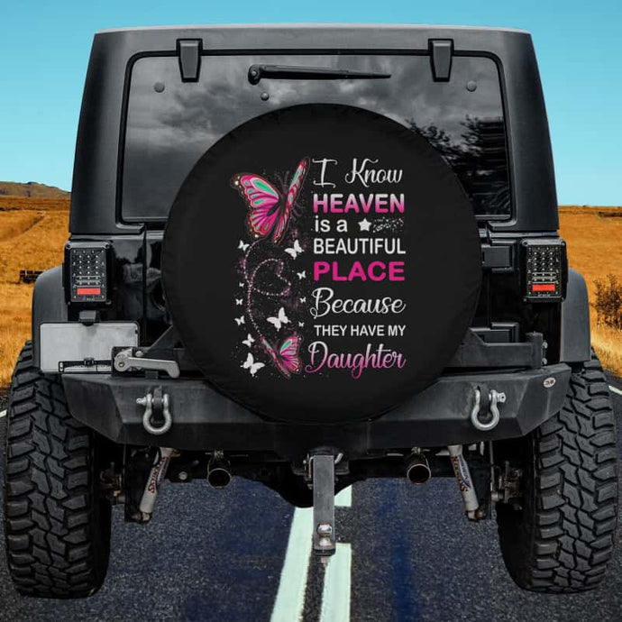 Daughter Guardian Angel in Heaven T-Shirt - Daughter Spare Tire Cover Thickening Leather Universal