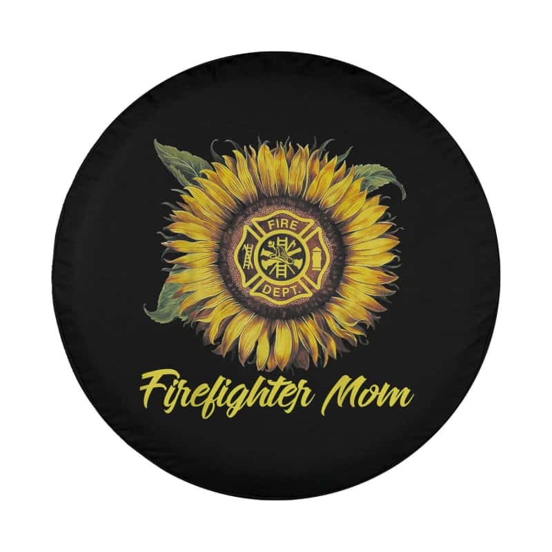 Load image into Gallery viewer, Firefighter Wife Sunflower Mothers Day For Mom Wife Girl Spare Tire Cover Thickening Leather Universal
