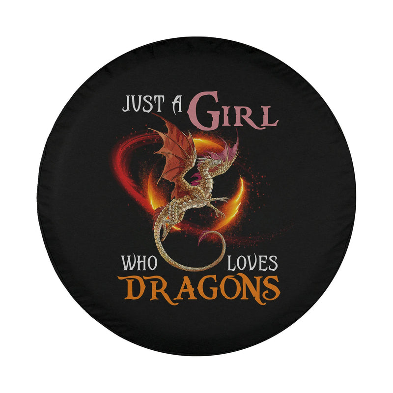 Load image into Gallery viewer, Fun Just a Girl Who Loves Dragons Women and Girls Long Sleeve Spare Tire Cover Thickening Leather Universal
