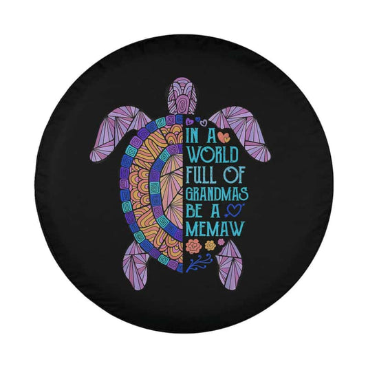 In a World full of Grandmas be a Memaw Turtle Mother's Day Spare Tire Cover Thickening Leather Universal