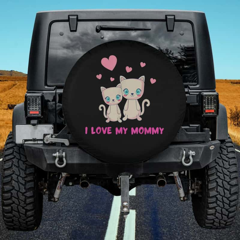 Load image into Gallery viewer, Kids I Love My Mommy Shirt for Girls Cutte Baby Cats Spare Tire Cover Thickening Leather Universal
