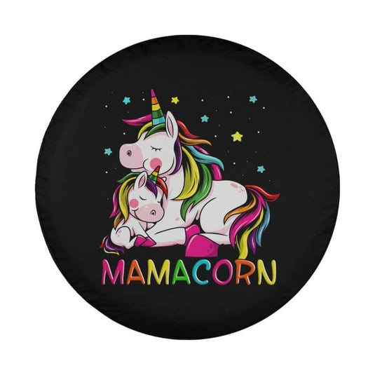 Mamacorn Mother's Day Unicorn Mom Mommycorn Women Long Sleeve Spare Tire Cover Thickening Leather Universal