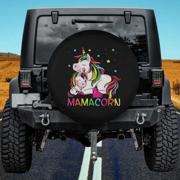 Mamacorn Mother's Day Unicorn Mom Mommycorn Women Long Sleeve Spare Tire Cover Thickening Leather Universal