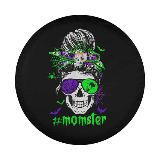 Momster Costume Mothers Day Skull Mom Messy Hair Bun Monster Spare Tire Cover Thickening Leather Universal