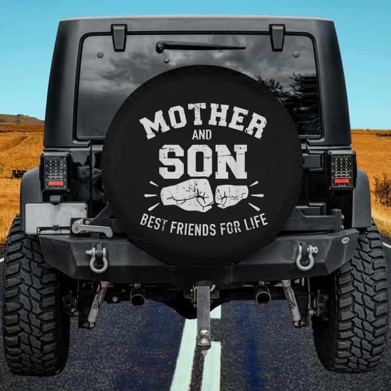 Load image into Gallery viewer, Mother and son best friends for life mom Spare Tire Cover Thickening Leather Universal
