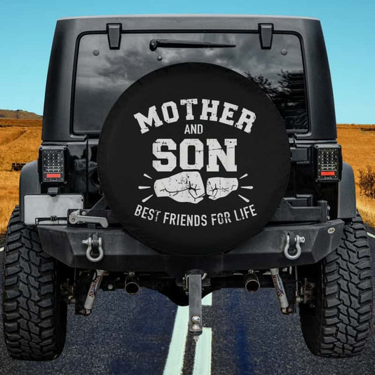 Mother and son best friends for life mom Spare Tire Cover Thickening Leather Universal