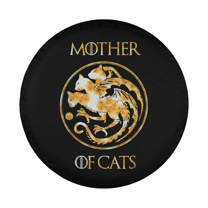 Load image into Gallery viewer, Mother of Cats With Floral Art Best Mom Spare Tire Cover Thickening Leather Universal
