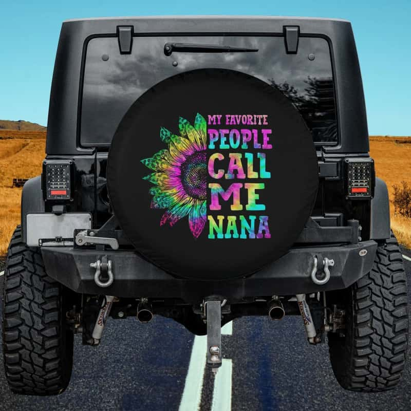 Load image into Gallery viewer, My Favorite People Call Me Nana Sunflower Tie Dye Mother Day Spare Tire Cover Thickening Leather Universal
