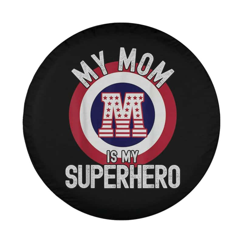 Load image into Gallery viewer, My Mom is My Superhero T Shirt for Mother&#39;s Day,Mom Birthday Spare Tire Cover Thickening Leather Universal
