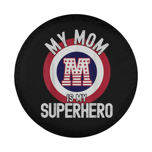 My Mom is My Superhero T Shirt for Mother's Day,Mom Birthday Spare Tire Cover Thickening Leather Universal