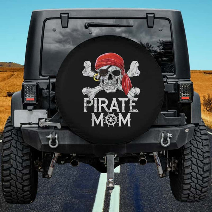 Pirate Mom Jolly Roger Women Mothers Day Family Matching Tank Top Spare Tire Cover Thickening Leather Universal