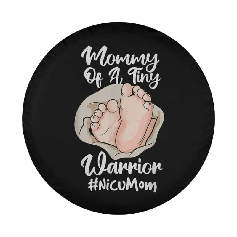 Load image into Gallery viewer, Preemie &amp; NICU Mom Tiny Warrior Proud Mommy Baby Birth day Spare Tire Cover Thickening Leather Universal
